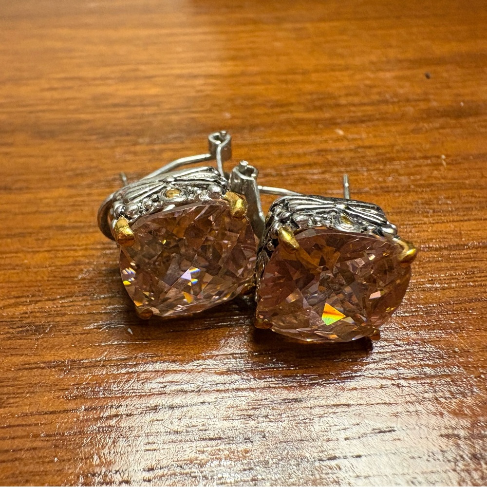 Elegant Silver and Gold-Toned Earrings